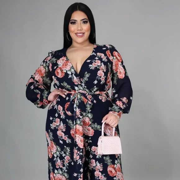 Floral Print Jumper Sizes 1X/2X/3X - Picture 1 of 3